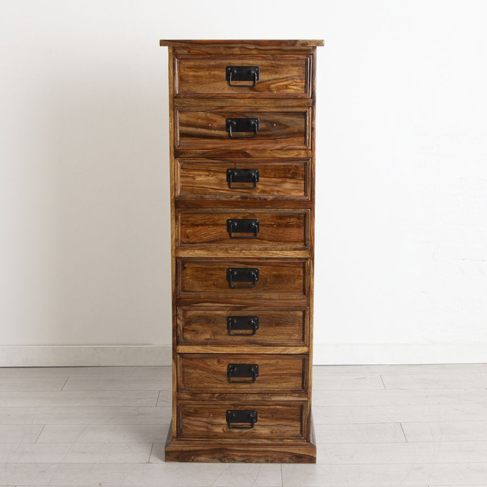 Contemporary 8 Drawer Cabinet Made From Indian Sheesham Wood with regard to