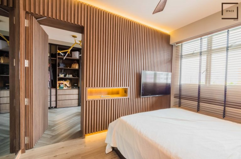 Contemporary Bedroom Fluted Panel - Hometrust throughout