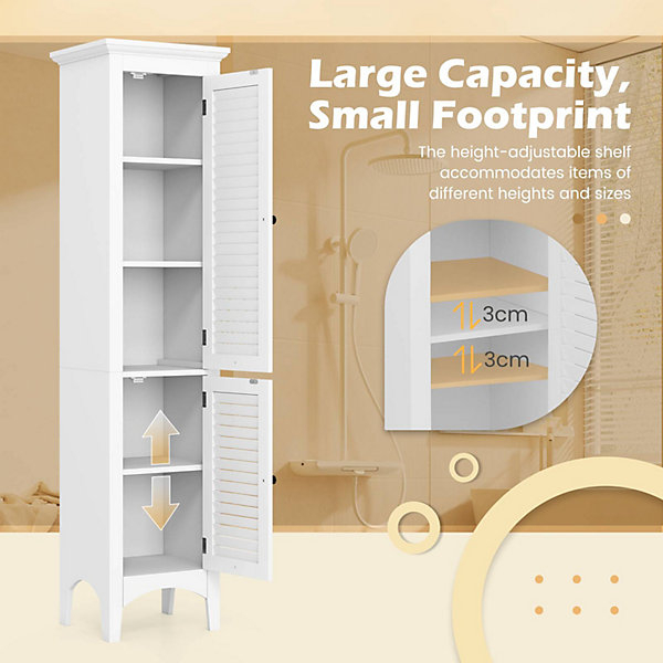 Costway Bathroom Tall Cabinet Slim Freestanding Storage Organizer ... pertaining to Storage Solutions Exploring the Costway Cabinet