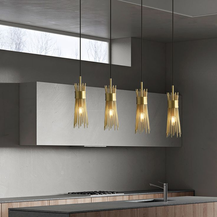 Creative 4-Light Linear Kitchen Island Lighting With Wheat-Straw ... for Transforming Your Kitchen with the Elegance of a 4-Light Linear Island Chandelier