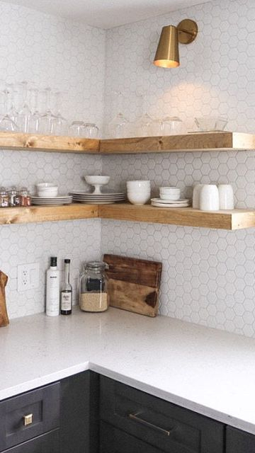 Curating Home | Kitchen Shelf Decor, Wood Shelves Kitchen, Floating Shelves pertaining to Curating Collections How Floating Shelves Enhance Display and Decor
