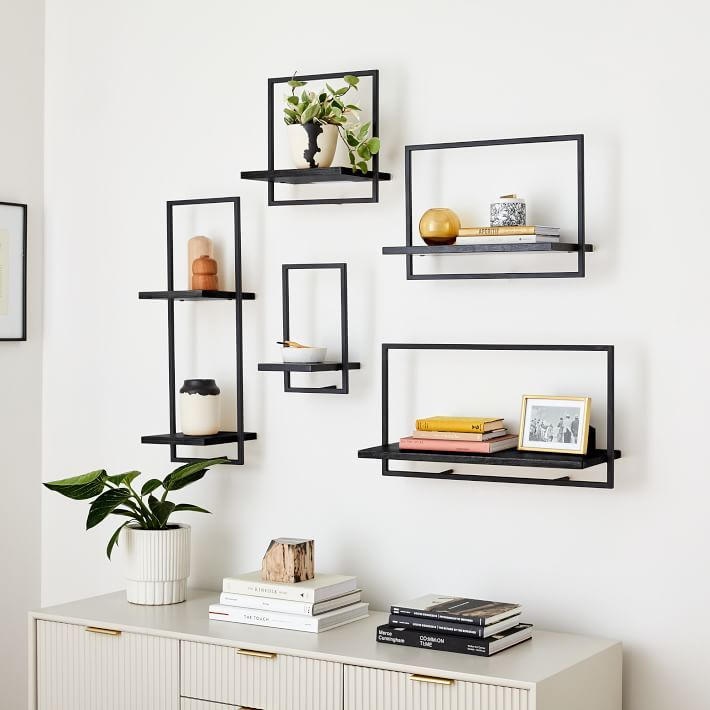 Decorative Metal Wall Shelf intended for