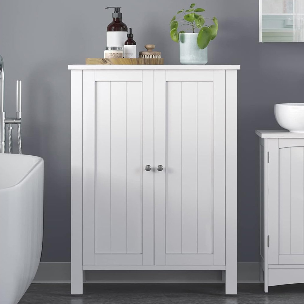 Ebern Designs Bathroom Floor Storage Cabinet, Bathroom Storage Unit ... intended for
