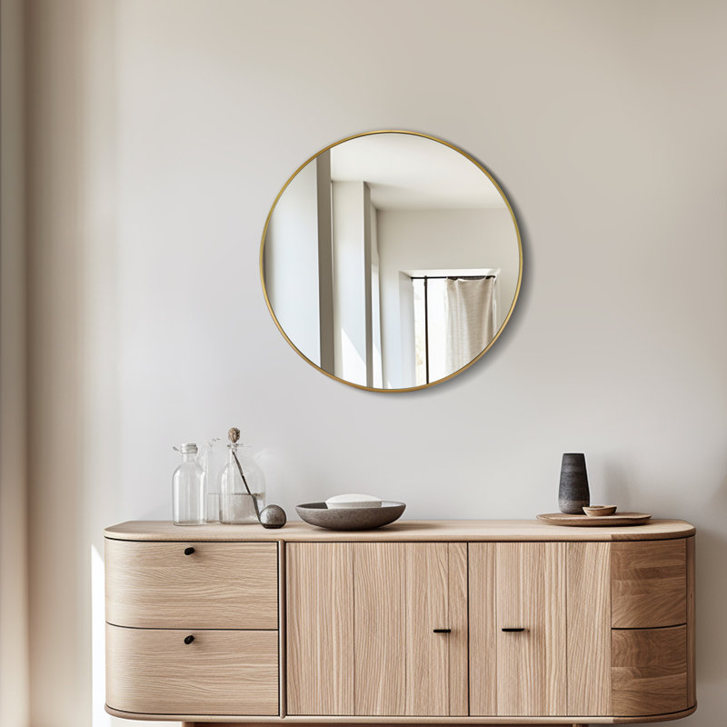 Ebern Designs Karrina Round Metal Accent Mirror &Amp; Reviews | Wayfair with regard to Curating Your Home The Timeless Appeal of Metal Accent Mirrors