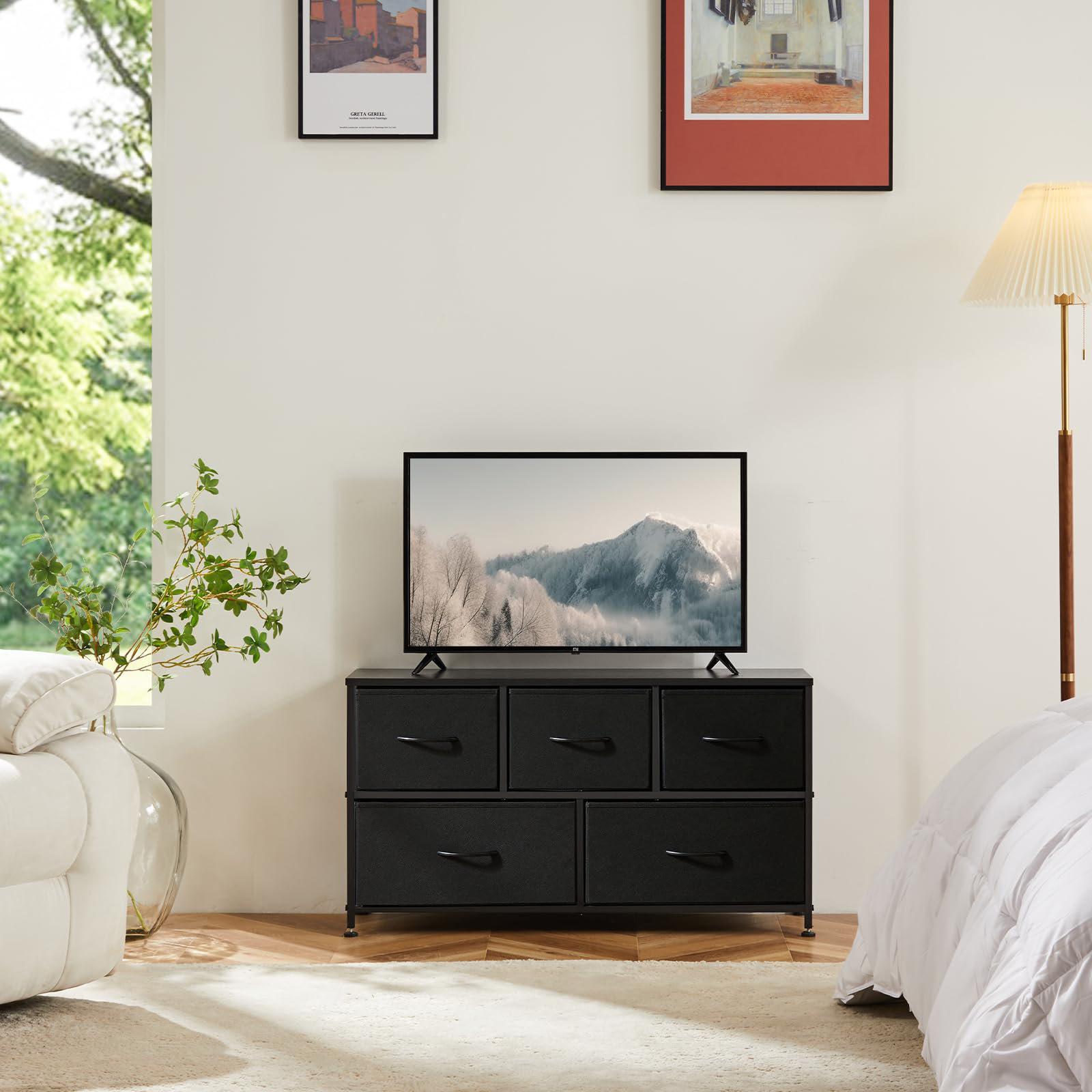Ebern Designs Viivika Black Wood 5-Drawer Dresser: Versatile Storage ... inside Beyond Storage Unveiling the Versatility of the Gewnee 5 Drawers Dresser