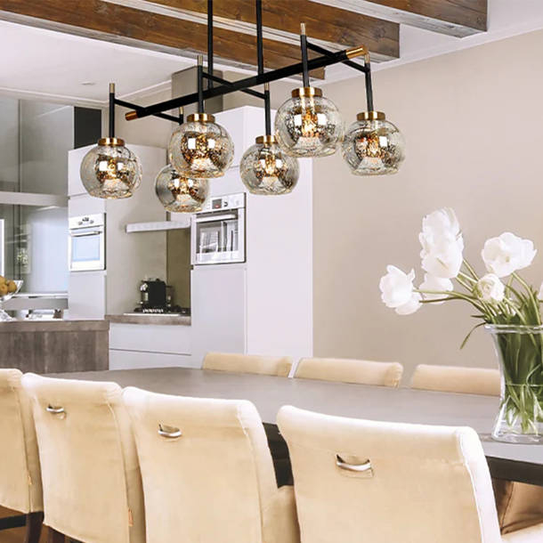 Everly Quinn 7 - Light Matte Black Kitchen Island Pendant | Wayfair inside Unveiling the Allure of 6 Light Kitchen Island Pendants A Design Deep Dive