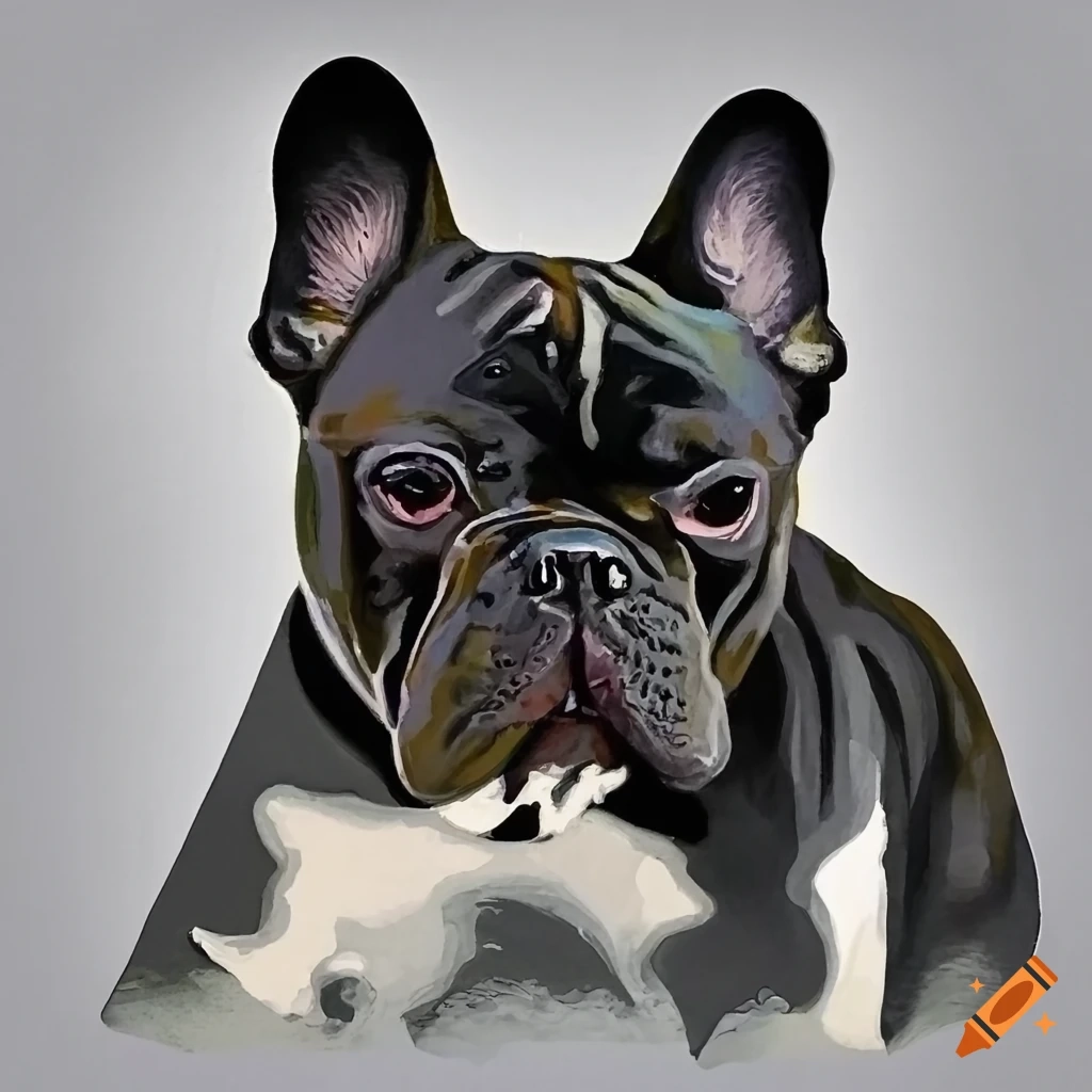 French Bulldog In Collage Lino Print Style On Craiyon intended for French Bulldog Collage Composition Mastering the Art of Arrangement