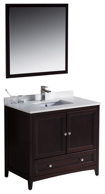 Fresca Oxford 36" Traditional Bathroom Vanity, Mahogany - Transitional ... with