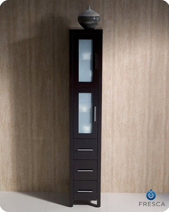 Fresca Torino 12-Inch Espresso Bathroom Tall Linen Side Cabinet | Linen ... within