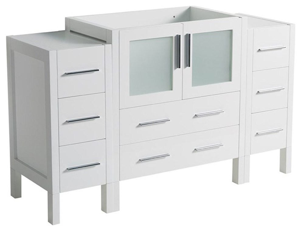 Fresca Torino 54" White Modern Bathroom Cabinets - Contemporary ... in Fresca Torino Linen Cabinet Alternatives Exploring Similar Bathroom Storage Options