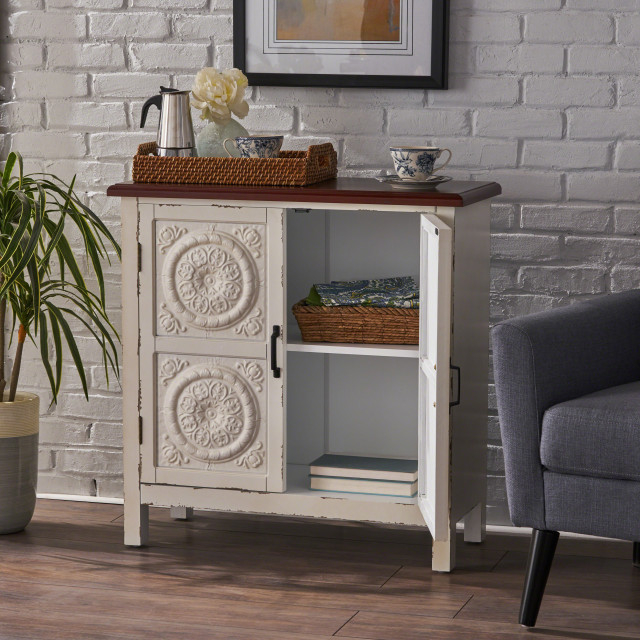 Gdf Studio Aliana Shabby Painted Accent Cabinet - French Country ... intended for