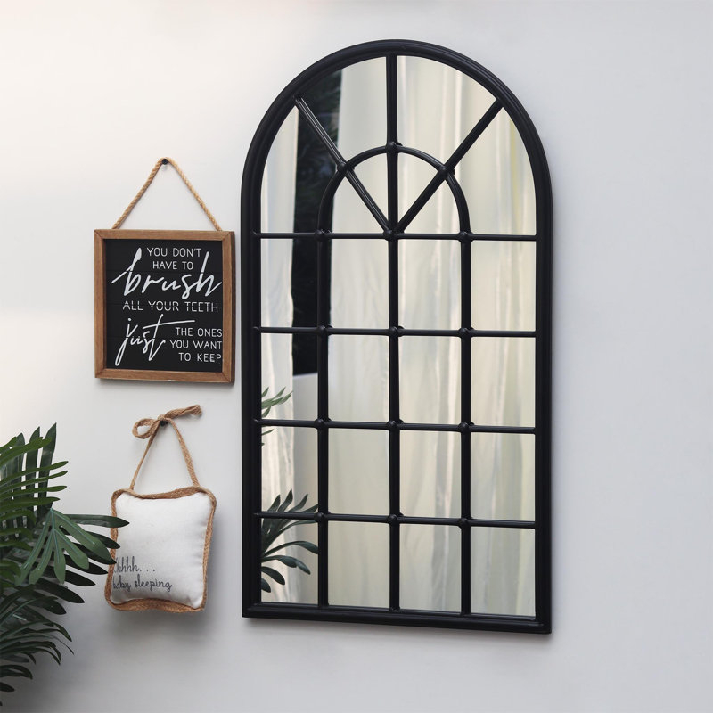 Gracie Oaks Behren Elegant Window Metal Accent Mirror &Amp; Reviews | Wayfair for Curating Your Home The Timeless Appeal of Metal Accent Mirrors