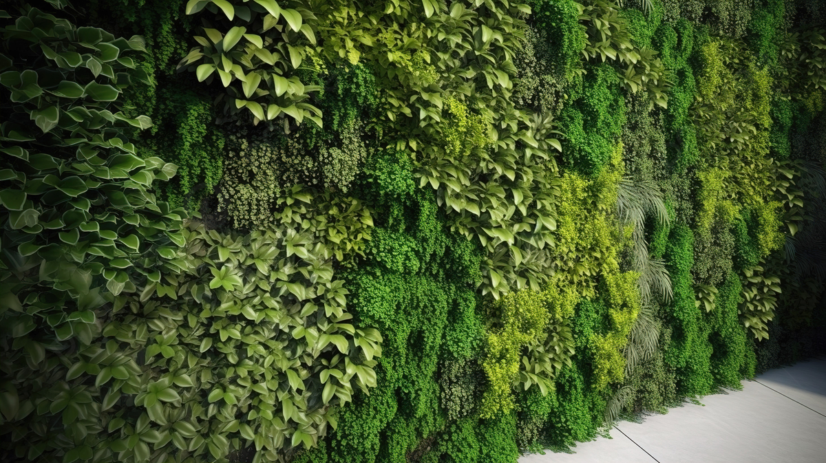 Green Wall With Lots Of Moss And Plants Background, 3D Rendering Of ... throughout Green Walls 101 A Comprehensive Guide to Choosing the Right Plants and Systems
