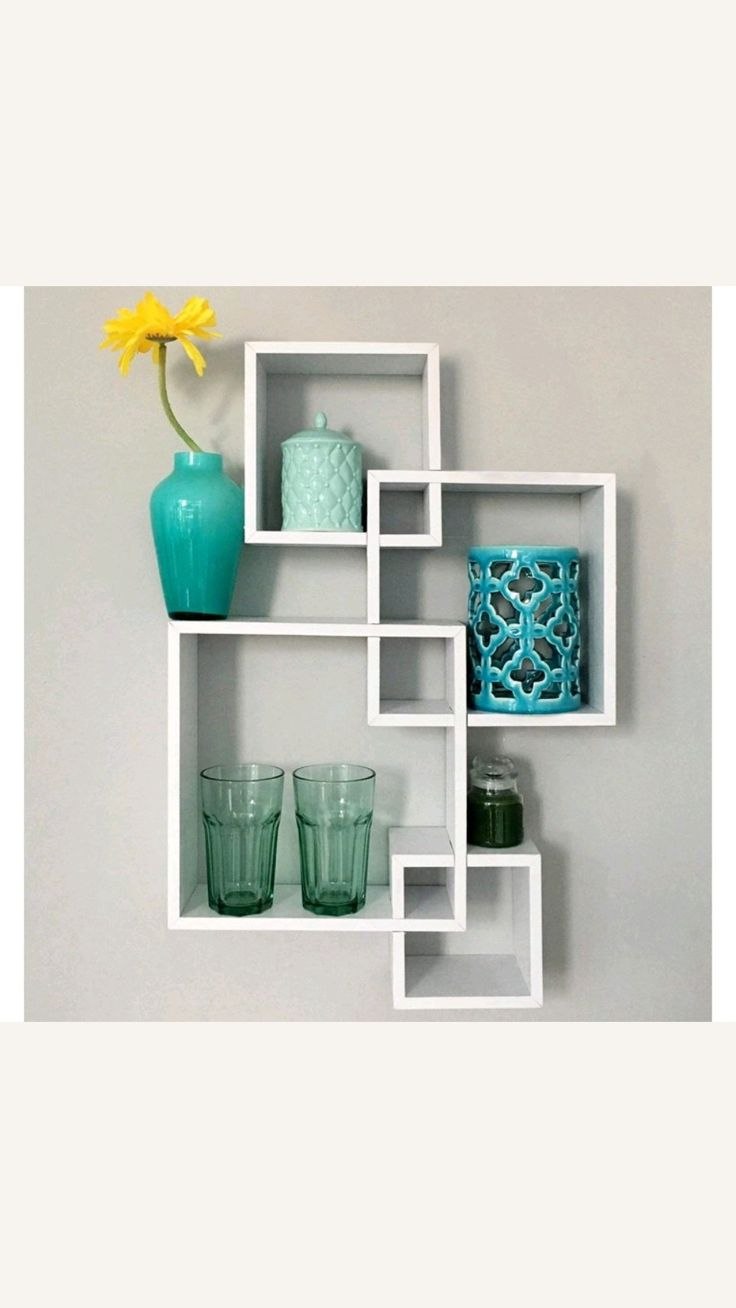Greenco Decorative Wall Shelving 4 Cube Wall Shelf In 2023 | Wall ... with regard to Creating Organized Spaces Innovative Storage Ideas with Cube Wall Shelves