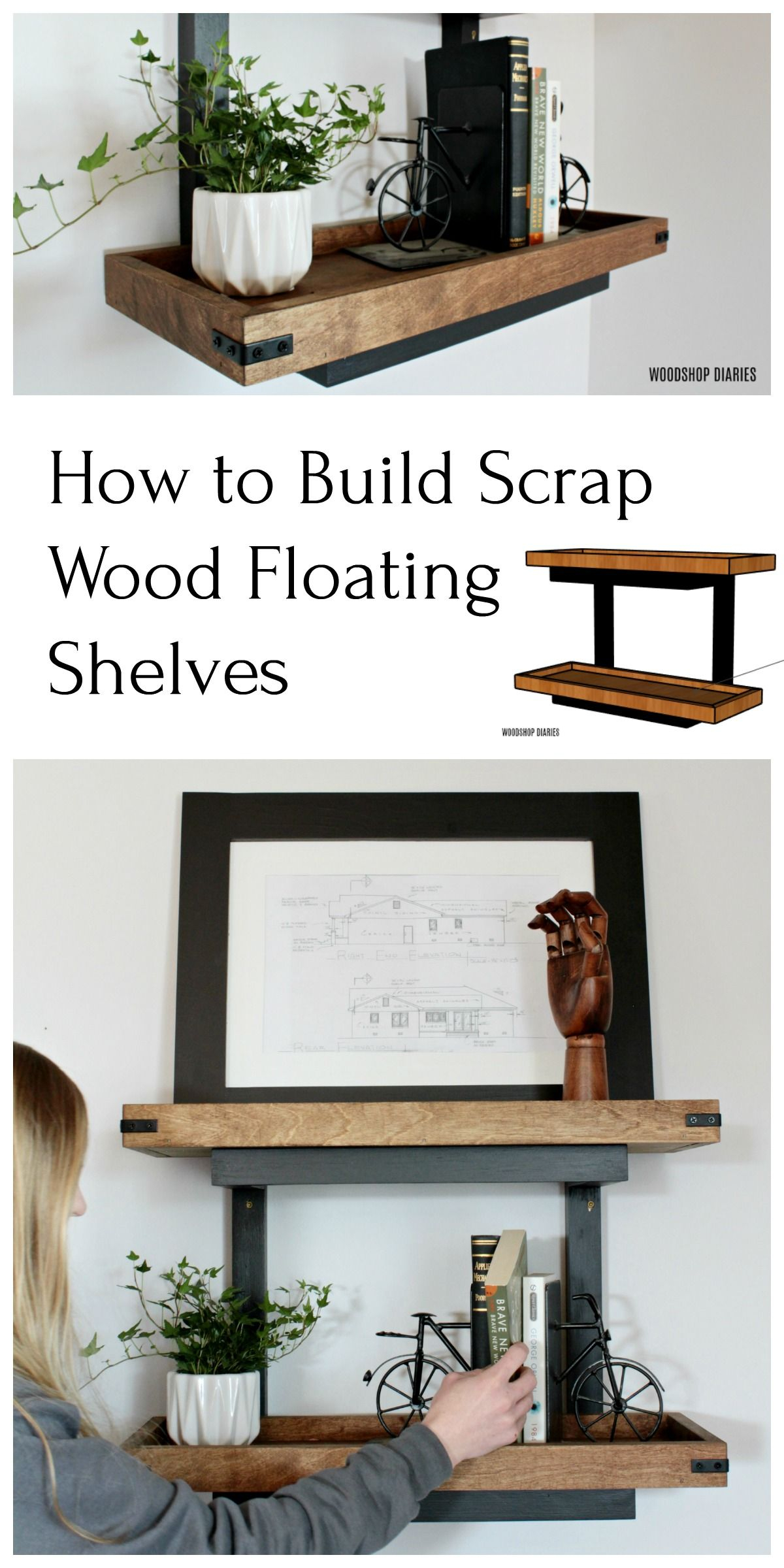 How To Build Floating Diy Wall Shelves Without Brackets--From Scraps ... intended for
