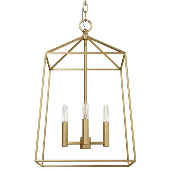 Hunter Fair Oaks 60-Watt 4-Light Luxe Gold Lantern Pendant Light, No ... with Creating Ambiance Understanding the Fair Oaks Luxe Gold Chandelier