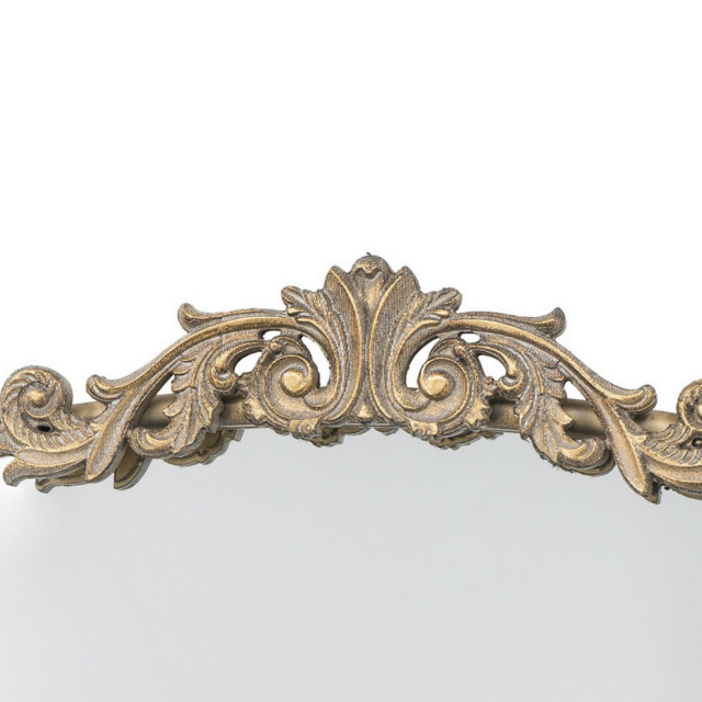 Kea 42" Large Wall Mirror, Gold Curved Metal Frame, Baroque Design ... with regard to Mastering Light and Space The Kea Gold Mirror's Impact on Room Dynamics