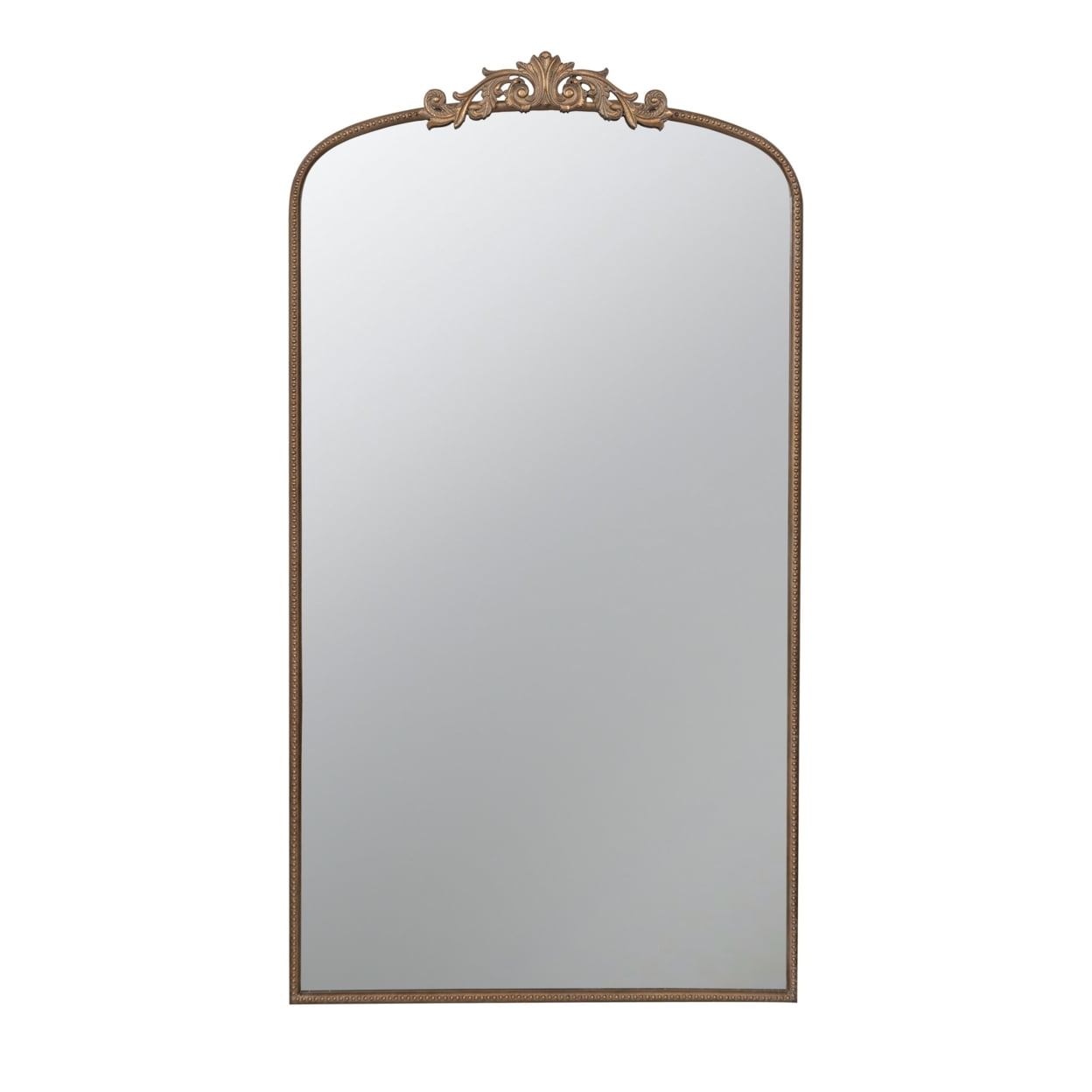 Kea 66 Inch Wall Mirror, Gold Curved Metal Frame, Ornate Baroque Design ... pertaining to