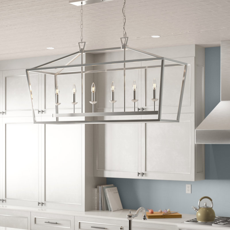 Laurel Foundry Modern Farmhouse Carmen 6-Light Kitchen Island Linear ... in Unveiling the Allure of 6 Light Kitchen Island Pendants A Design Deep Dive