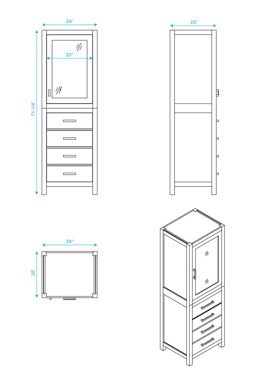Linen Closet Design Dimensions inside