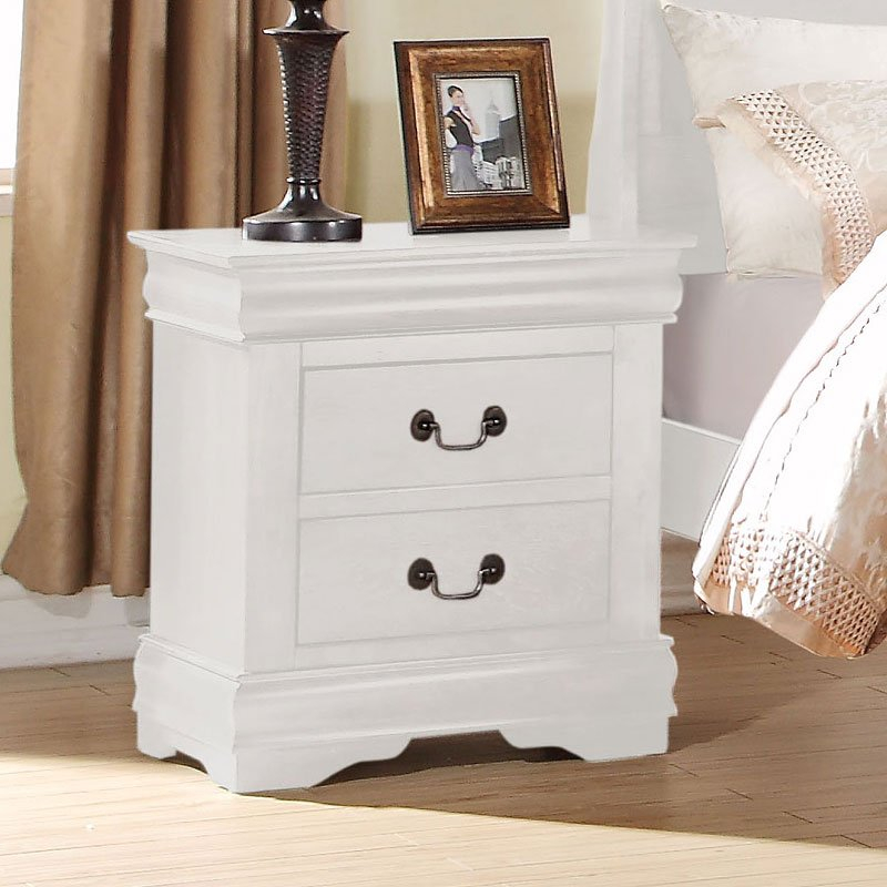 Louis Philippe Nightstand (White) By Acme Furniture | Furniturepick intended for Why the LouisPhillipe Night Stand in Champagne Elevates Any Bedroom