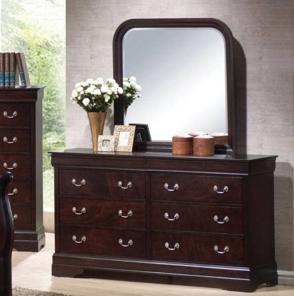 Louis Philippe Traditional Cappuccino Dresser &Amp; Mirror | Luxury ... throughout