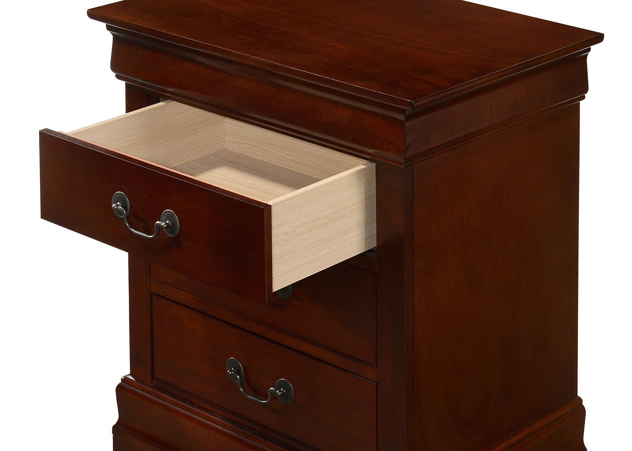 Louis Phillipe 3 Drawer Nightstand (Cherry) Glory Furniture | Furniture ... inside Materials and Craftsmanship Behind Glory Furniture Night Stands
