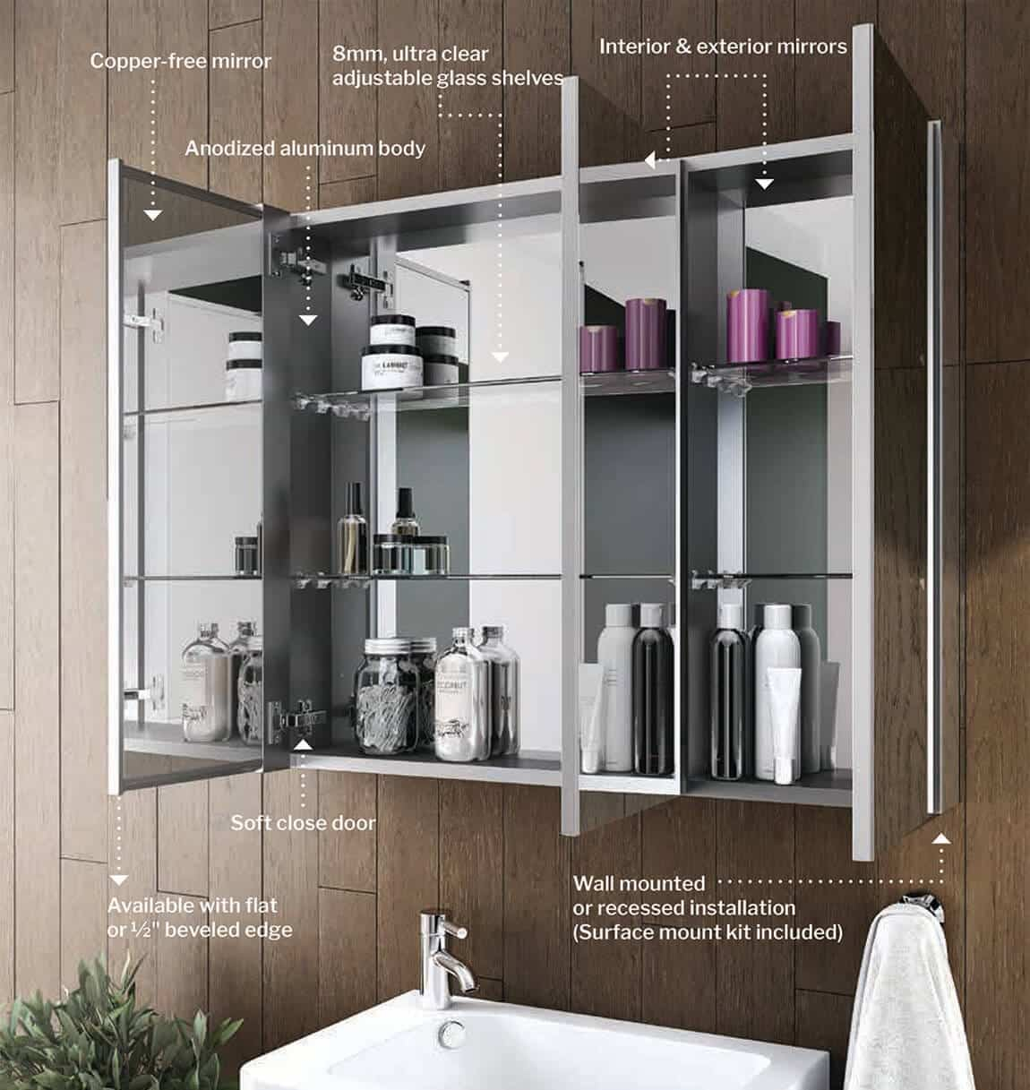 Luna Medicine Cabinets | Schicker Luxury Shower Doors, Inc. for