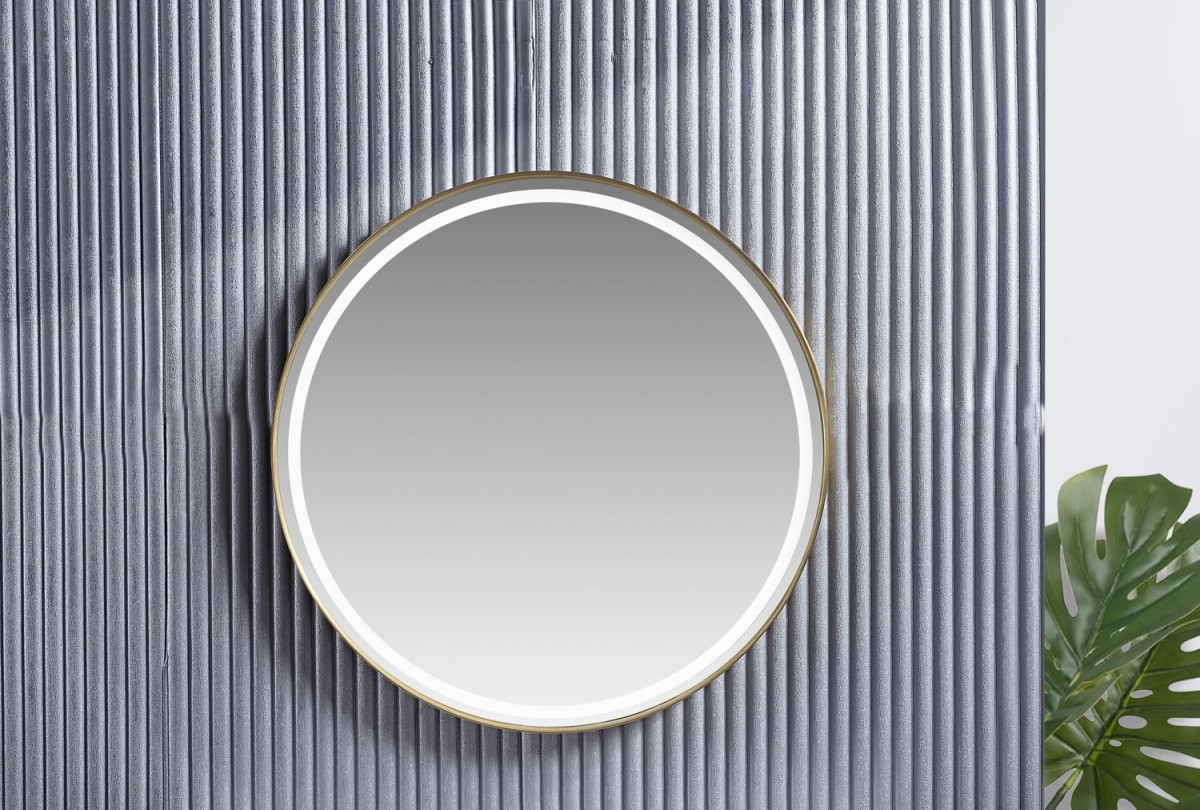 "Mauna Kea" Stainless Styling Station In Gold With Led Light with