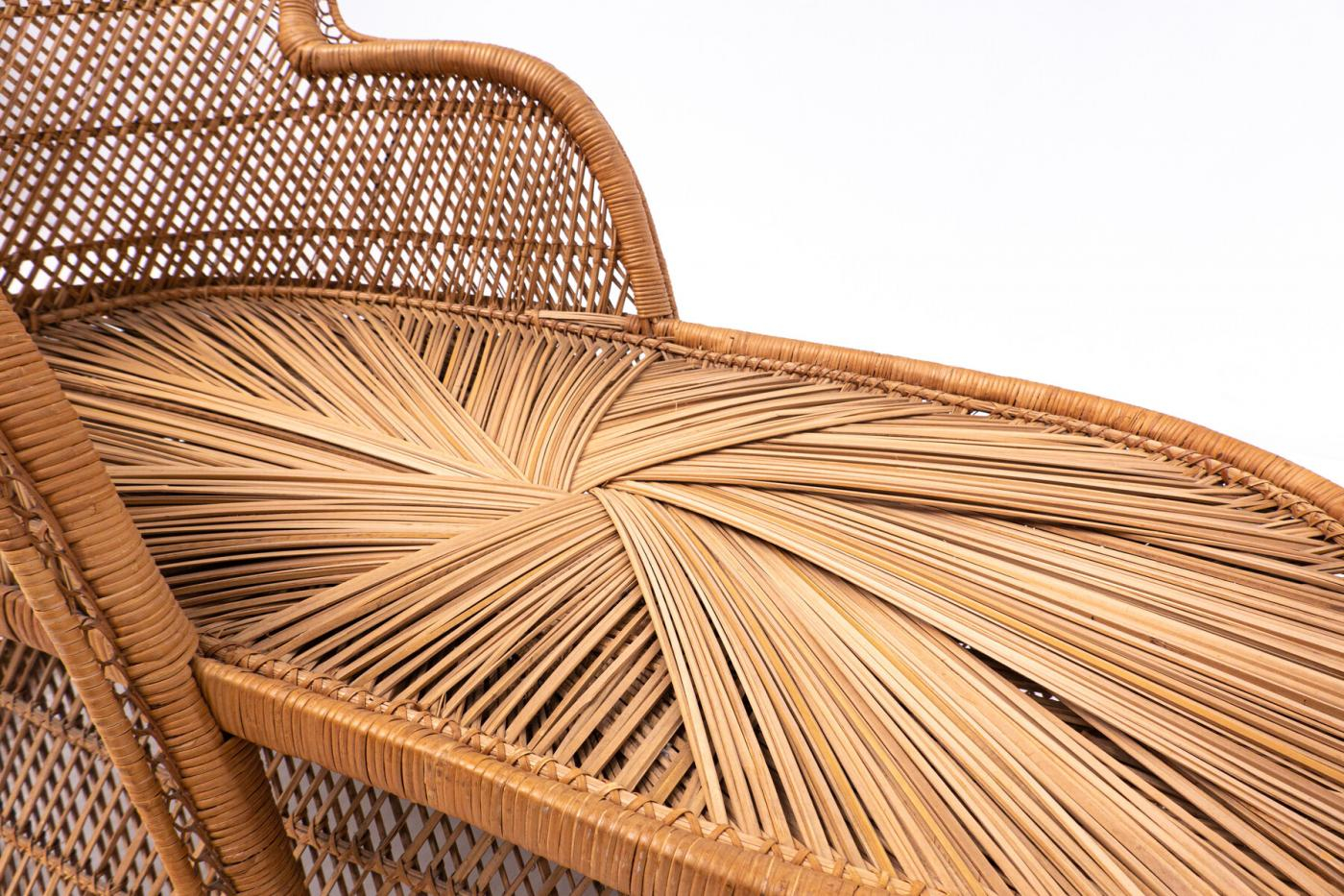 Mid Century Modern Rattan Daybed with