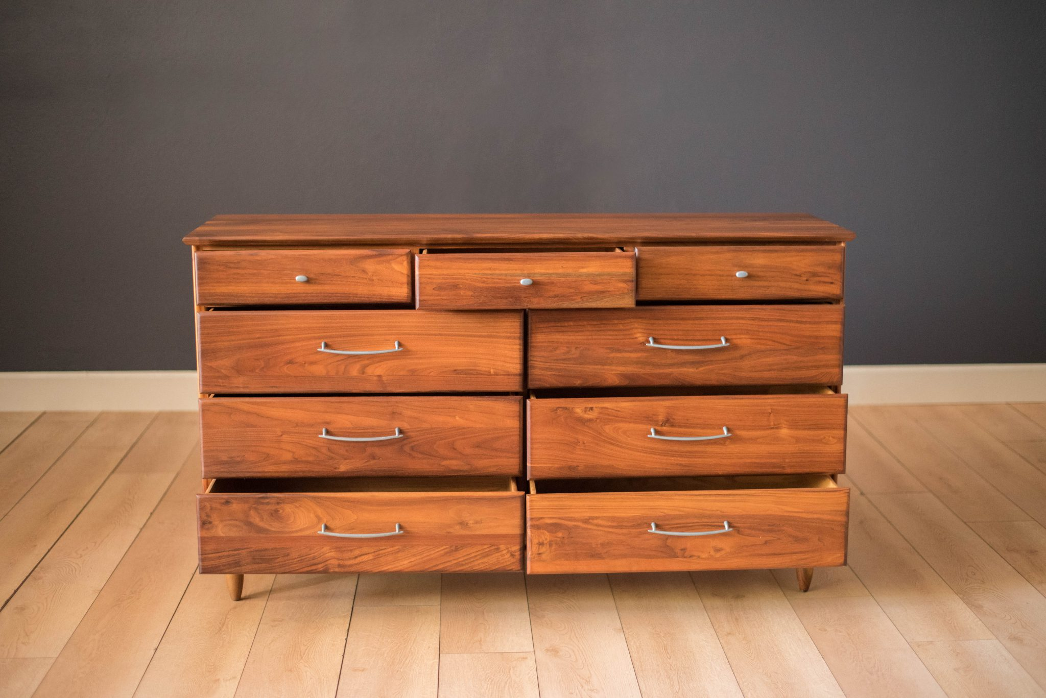 Mid Century Solid Walnut Dresser By Ace-Hi - Mid Century Maddist within