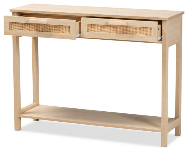 Mignon Mid-Century Modern Natural Rattan - Tropical - Console Tables ... intended for