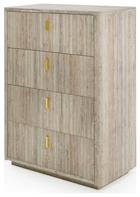 Nova Domus Roma Modern Travertine, Gold Chest - Modern - Dressers - By ... for