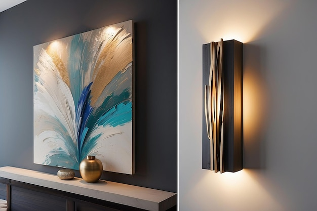Premium Photo | Artistic Brushstroke Wall Sconces Creating Unique ... throughout