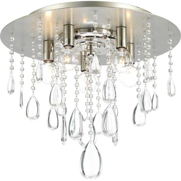 Progress Lighting Anjoux Collection 5-Light Silver Ridge Flush Mount ... within Illuminating Your Space Deep Dive into the Silver Ridge Anjoux 1 Light Bath Features