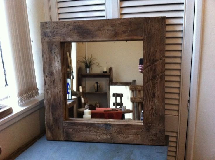 "Richmond" Rustic Mirror | Wooden Mirror, Dark Brown Walls, Frames On Wall throughout