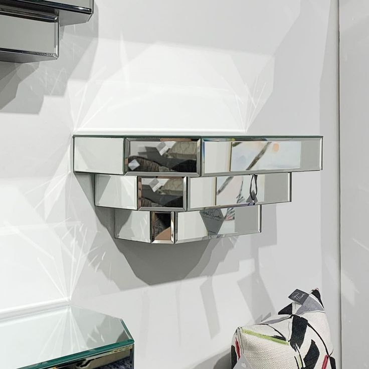 Sleek And Modern Howard Elliott Mirrored Wall Shelf Home Accent Decor ... for The Art of Display Practical Applications for the Howard Elliott Mirrored Shelf