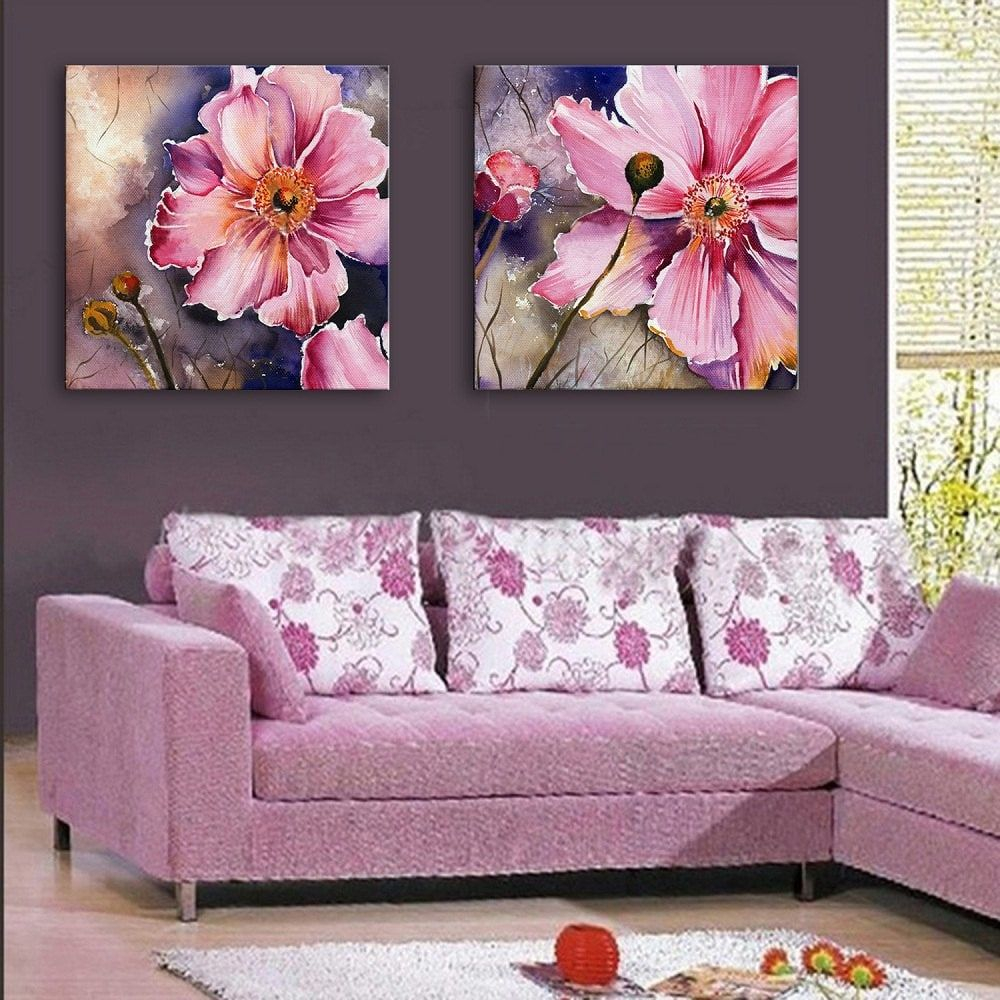 Special Design Frameless Paintings Gorgeous Purpie Rose Flowers Of 2 ... throughout Beyond Reflection Exploring the Artistry of Flower Design Frameless Mirrors