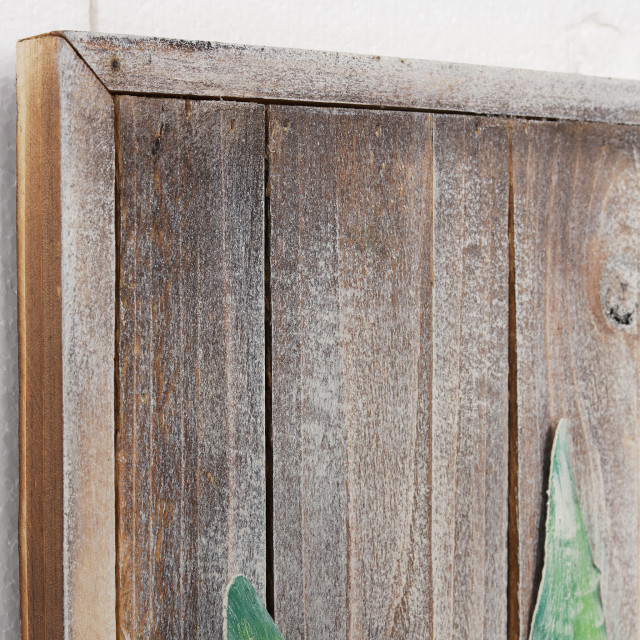 "Succulent 1" Metal Wall Art Hand Painted On Rugged Wooden Blocks Wall ... intended for The Art of Displaying Succulent 1 on Rugged Wooden Blocks Creative Ideas