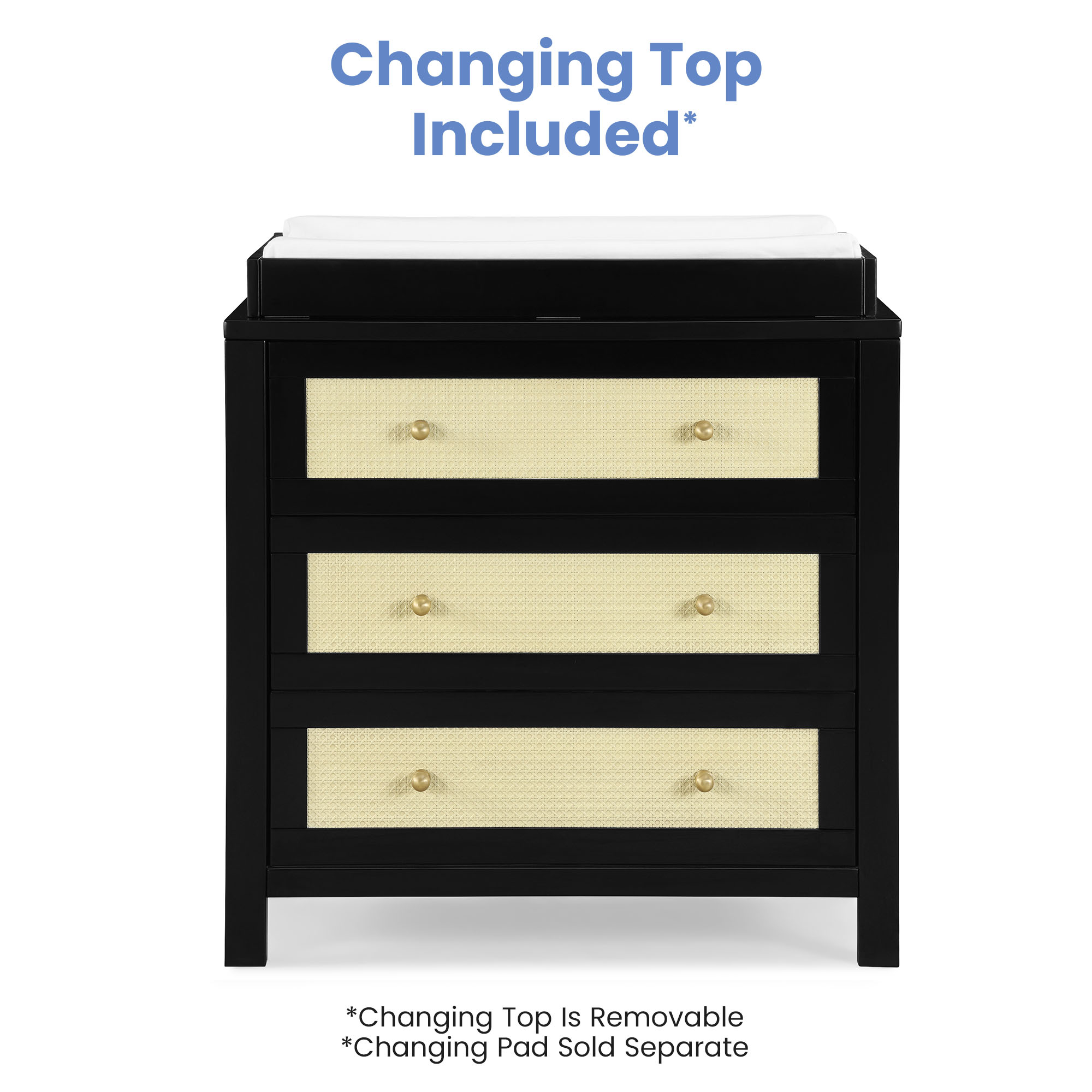 Theo 3 Drawer Dresser With Changing Top - Delta Children inside
