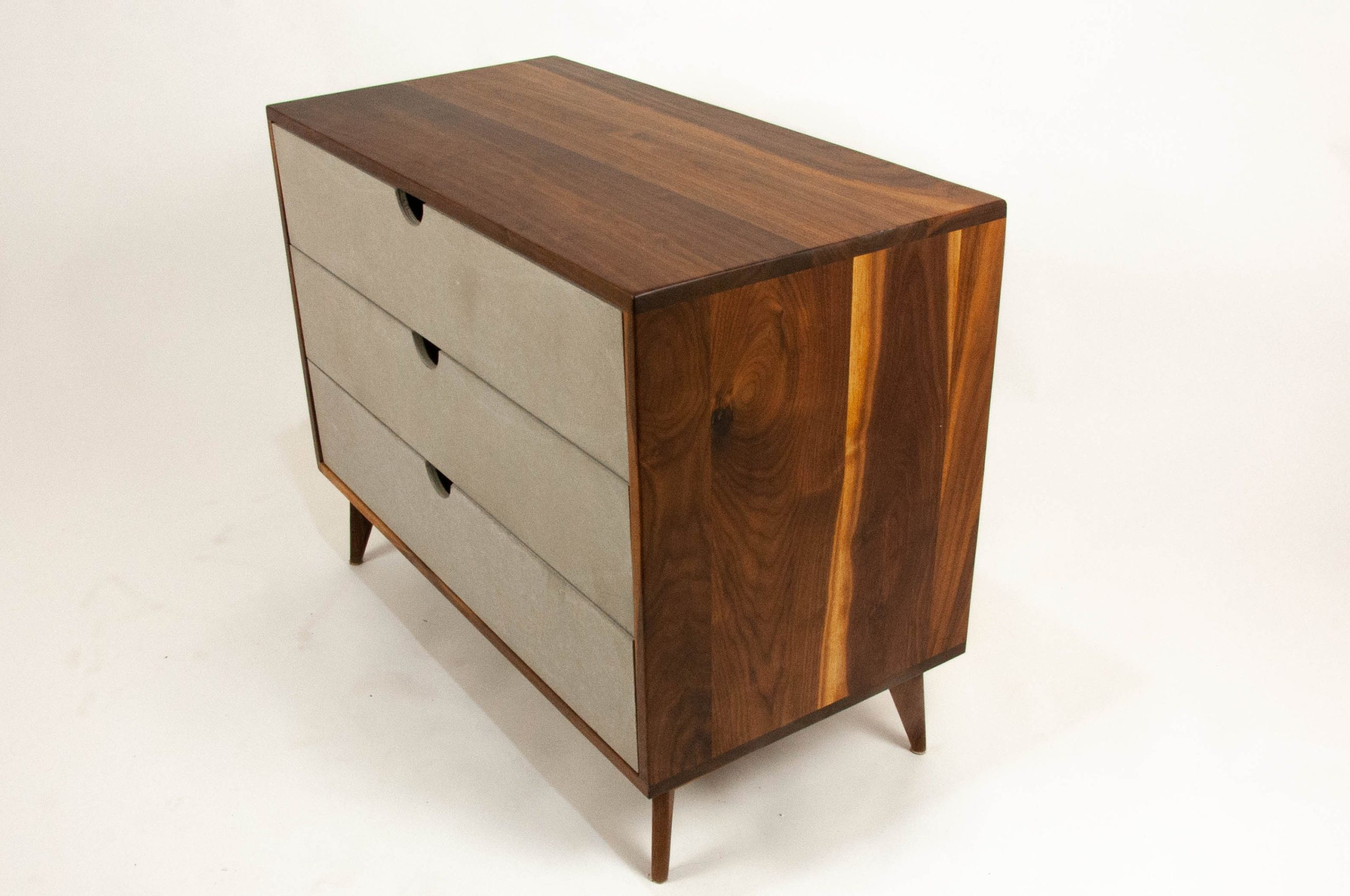 Theo Mid-Century Modern Black Walnut Dresser With Concrete - Etsy in
