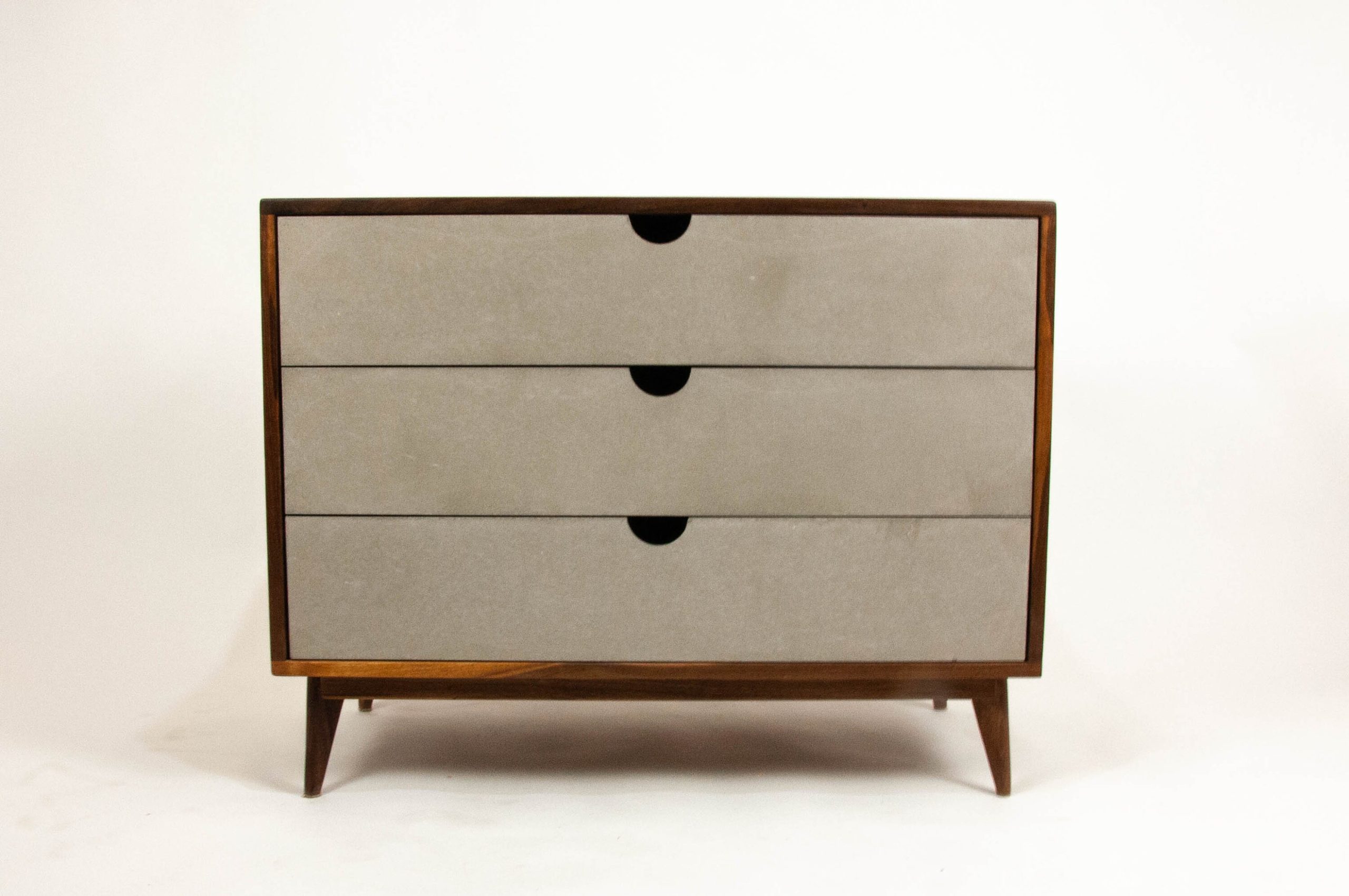 Theo Mid-Century Modern Black Walnut Dresser With Concrete - Etsy with regard to