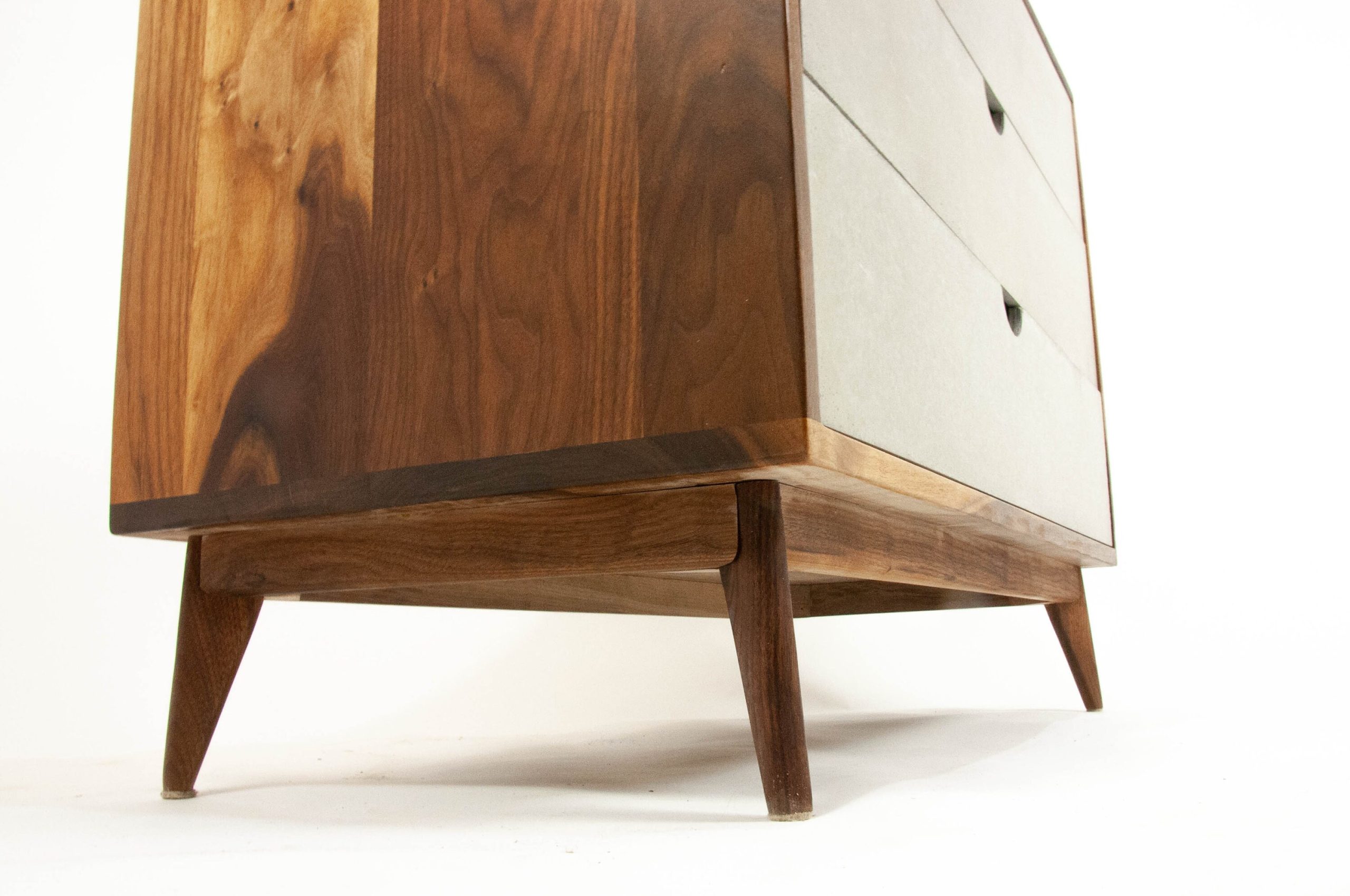 Theo Mid-Century Modern Black Walnut Dresser With Concrete - Etsy within