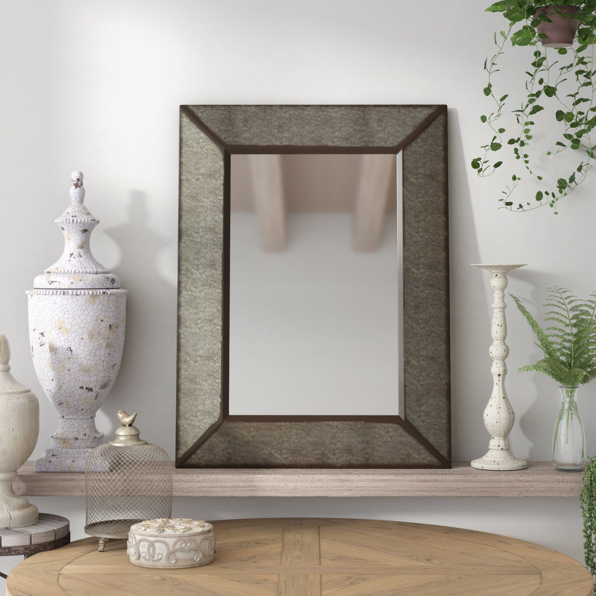 Top 20 Rectangle Antique Galvanized Metal Accent Mirrors | Mirror Ideas intended for