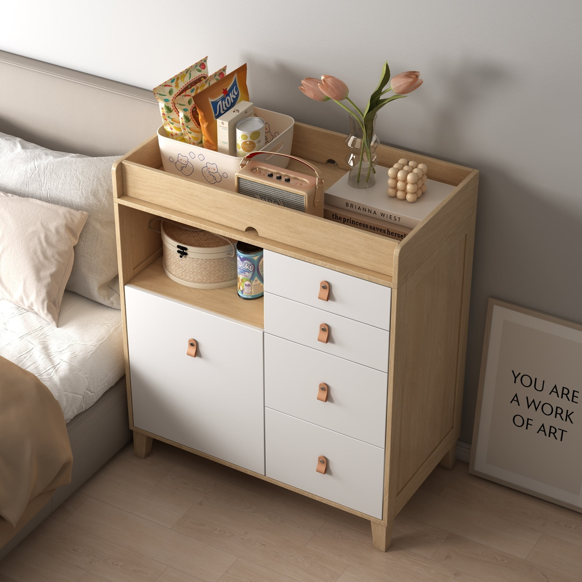 Versatile Nursery Changing Station With Ample Storage - White Dresser ... regarding