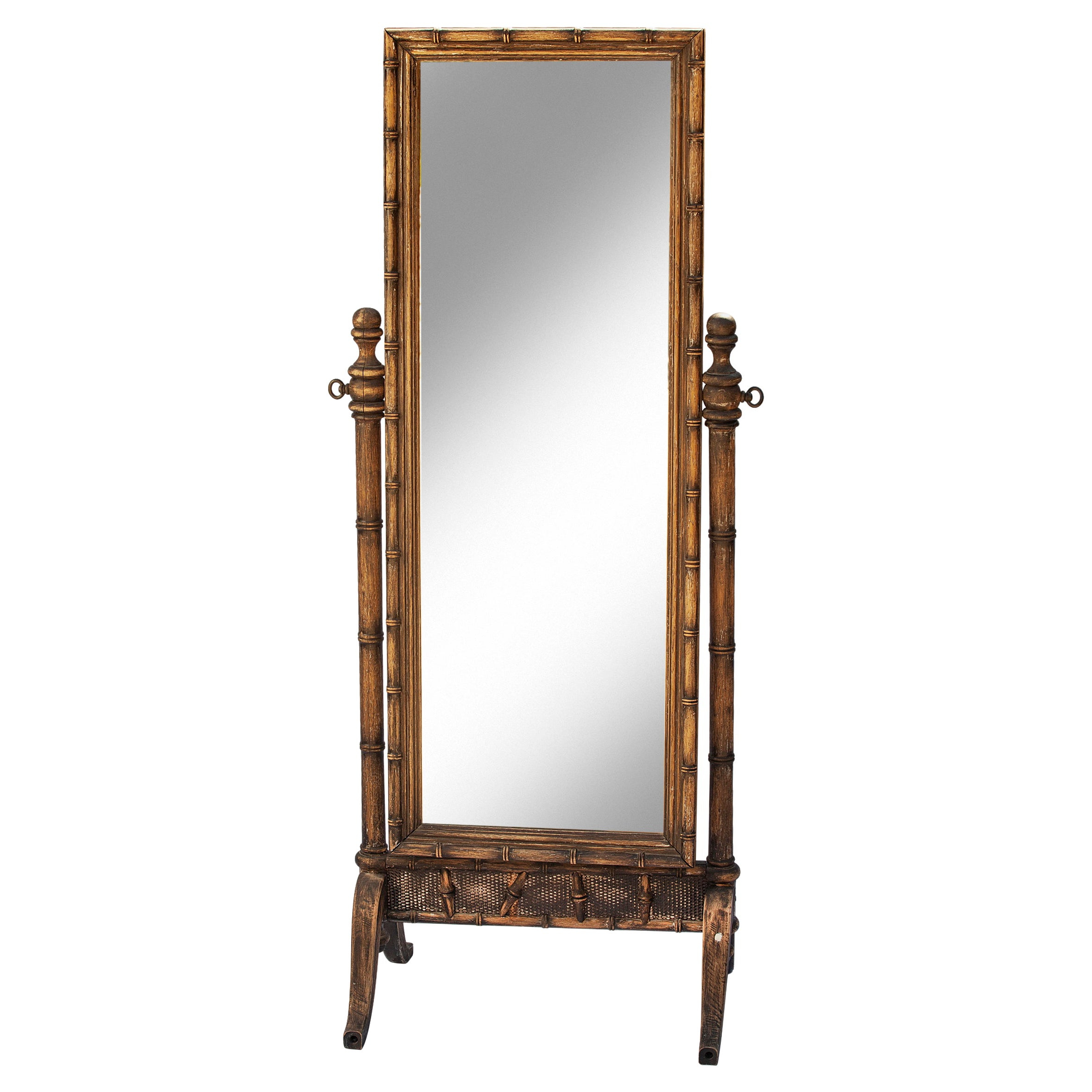 Victorian Era Aesthetic Movement Faux Bamboo Cheval Mirror At 1Stdibs ... throughout