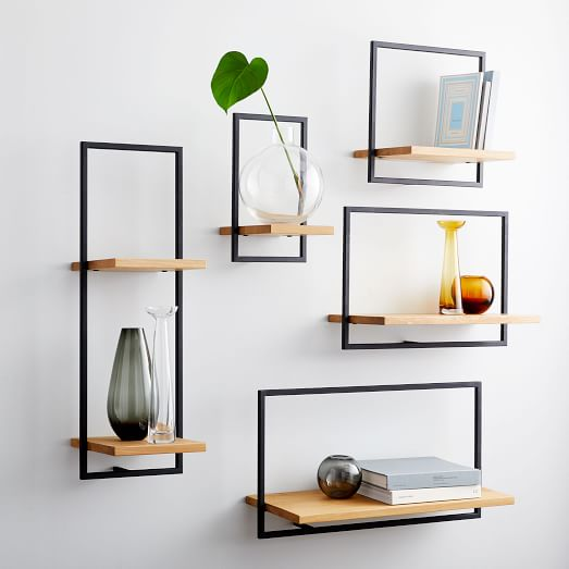 Wood And Metal Shelves, Reclaimed Wood Floating Shelves, Oak Shelves ... with regard to Beyond the Aesthetic Exploring the Practicality of Metal Wall Shelves