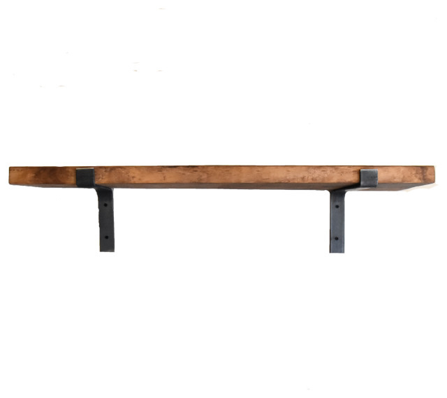 Yellowstone Rustic Farmhouse Floating Shelf With Metal L Brackets, 36 ... for Building Your Own Yellowstone Rustic Farmhouse Floating Shelf A Step by Step Guide