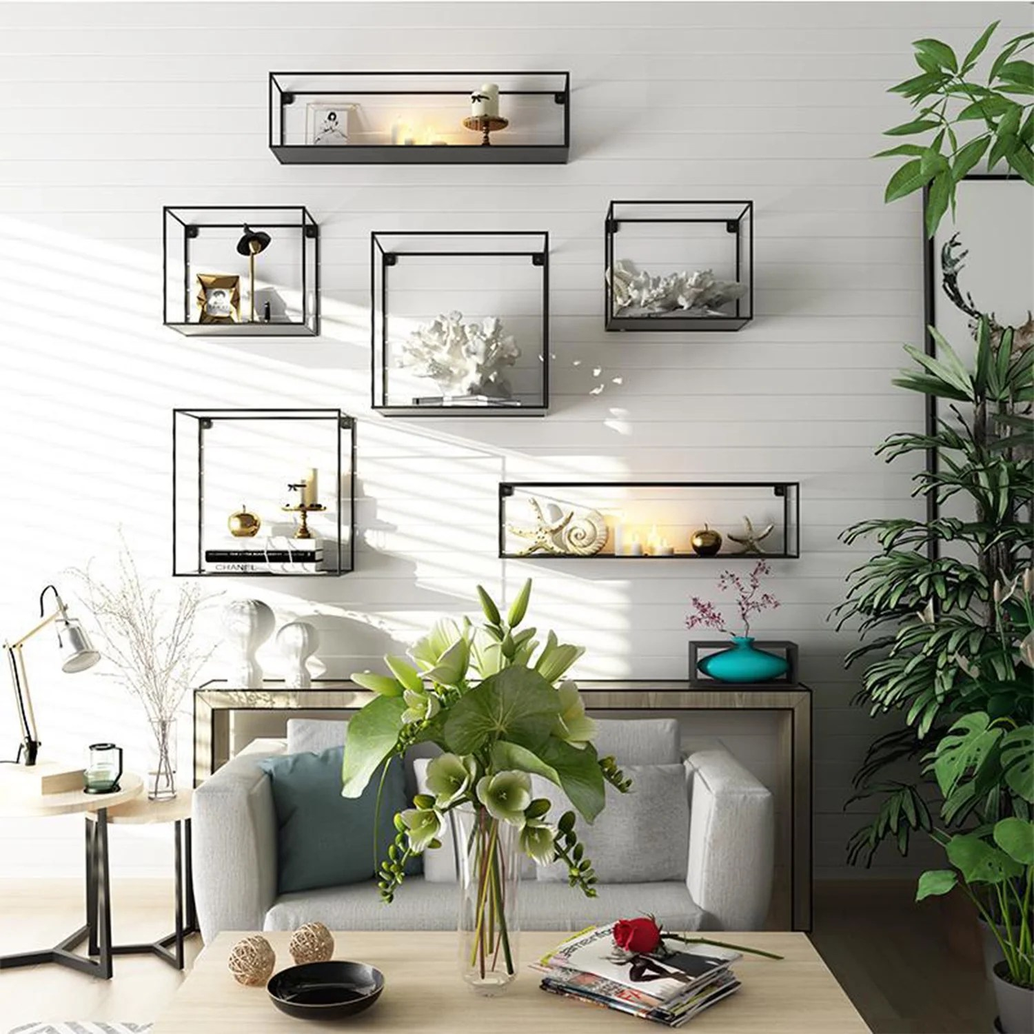 10+ Black Floating Shelves Living Room pertaining to