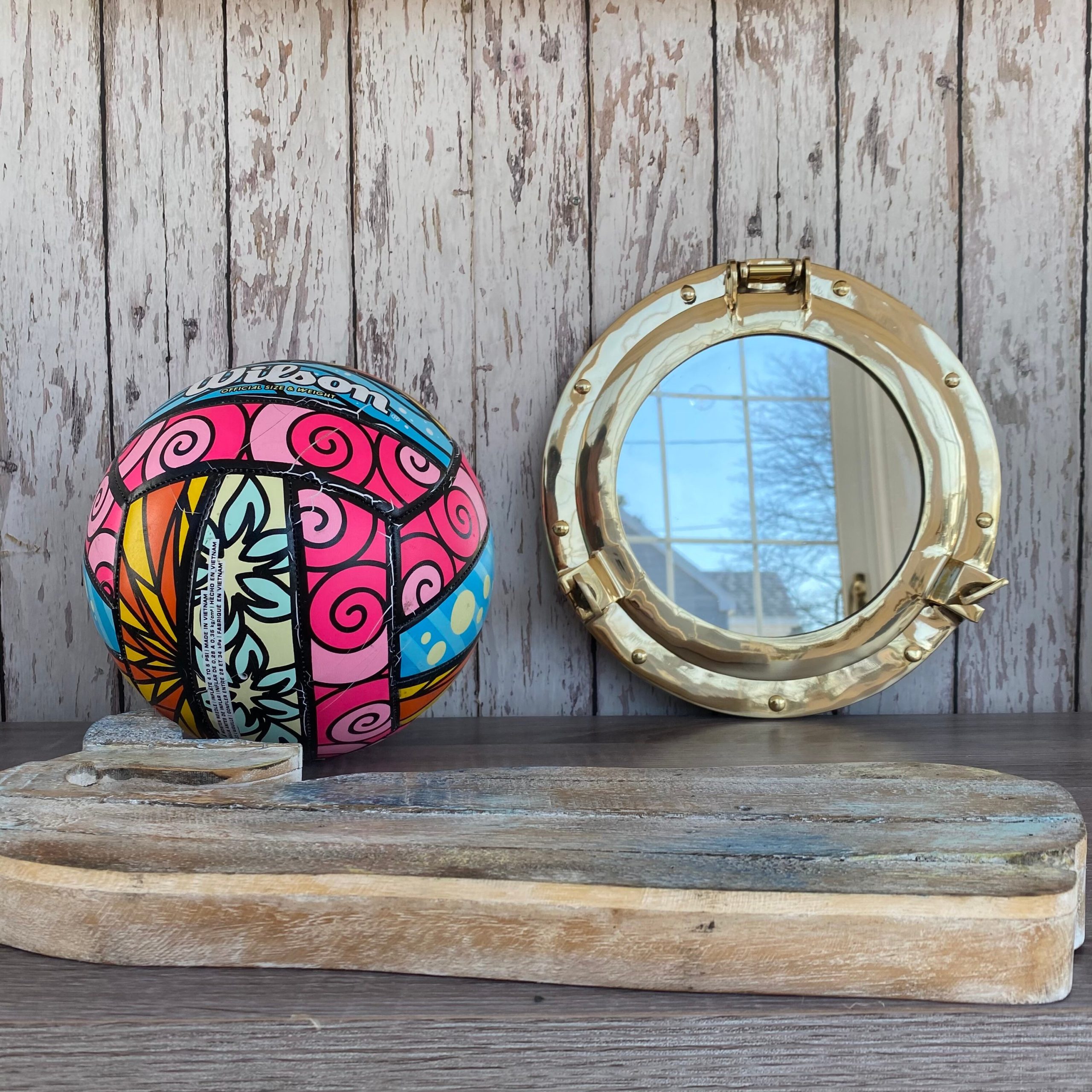 11 Brass Porthole Mirror, Polished Finish - Nautical Wall Mirror Decor ... pertaining to From Ship to Shore The Enduring Legacy of the 11.5 Polished Brass Porthole Mirror